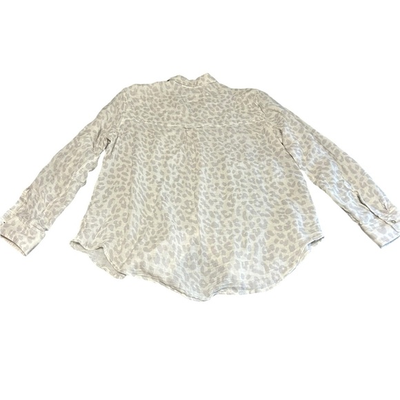 Rails Gray Ellis Jaguar Print Long Sleeve Cotton Lightweight Blouse Size M - Picture 6 of 8
